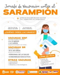 Ayuntamiento de Nanchital impulsa Jornada de Vacunación contra el Sarampión