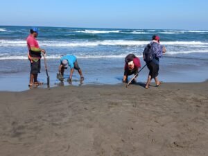 Brigadas ciudadanas limpian derrame de crudo en Pajapan sin equipo de protección