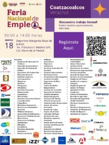 Invitan a la Feria Nacional de Empleo en Coatzacoalcos