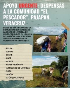 Llaman a donar cabello y víveres por contaminación de hidrocarburos en Pajapan