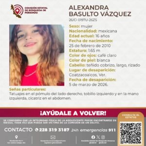 Activan ficha de búsqueda por desaparición de adolescente en Coatzacoalcos