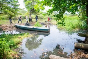 Refuerzan limpieza de arroyo en Nanchital para prevenir inundaciones
