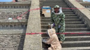 Retiran enjambre de abejas en la Pirámide del malecón de Coatzacoalcos