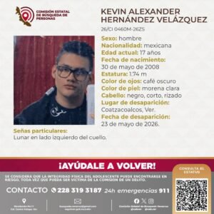 Buscan a Kevin Alexander Hernández Velázquez, menor desaparecido en Coatzacoalcos