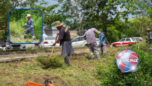 Gobierno de Nanchital inicia limpieza en boulevard Santa Elena para beneficiar a estudiantes y ciudadanía