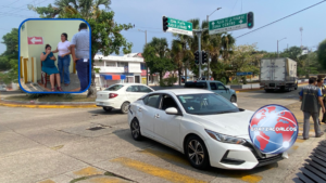 Falla en semáforos provoca accidente en la avenida Independencia de Coatzacoalcos