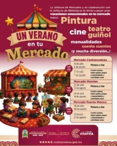Invitan a niñas y niños a disfrutar de “Un Verano en tu Mercado” en Coatzacoalcos