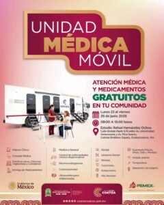 Unidad Médica Móvil brinda atención gratuita en Coatzacoalcos