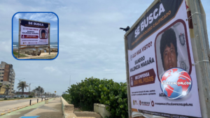 Colocan lonas con fotografía de presunto homicida en el malecón de Coatzacoalcos