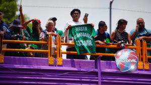 Madres buscadoras protestan durante la inauguración del Mundial 2026 en México