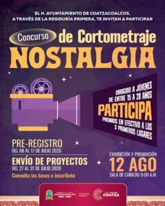Invitan a jóvenes de Coatzacoalcos a participar en concurso de cortometraje “NOSTALGIA”