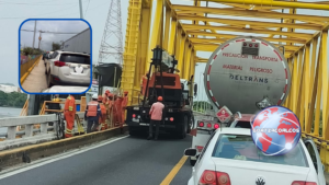 Cierre temporal del Puente Coatzacoalcos I genera largas filas y retrasos
