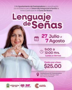 Invitan al Curso de Verano de Lengua de Señas en Coatzacoalcos