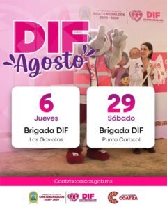 DIF Coatzacoalcos anuncia brigadas gratuitas en Las Gaviotas y Punta Caracol durante agosto