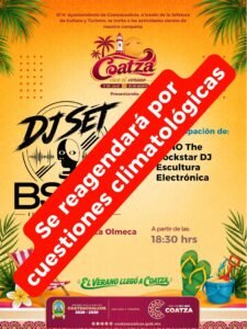 Reagendan evento de música electrónica en Plaza Olmeca por clima