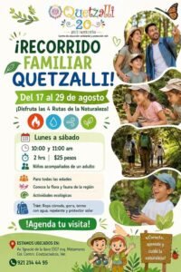 Quetzalli celebra 20 años con recorridos familiares por la naturaleza