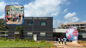 Abogados protestan en juzgados de Coatzacoalcos por más de una semana sin energía eléctrica