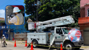 CFE realiza poda de árboles y cambio de postes en Coatzacoalcos