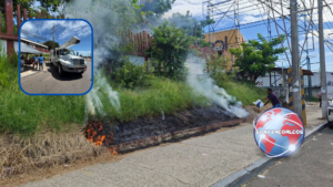 Corto en transformador provoca incendio y deja sin luz a El Tesoro; suspenden clases en CETIS 79