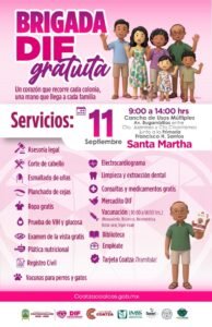 Acercarán Brigada de Servicios Gratuitos del DIF a familias de Santa Martha