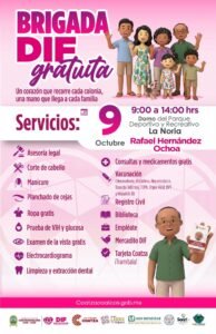 Brigada DIF llevará servicios gratuitos a La Noria este 9 de octubre
