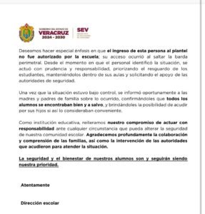 Niños de la primaria 16 de Septiembre de Coatzacoalcos no estuvieron en peligro